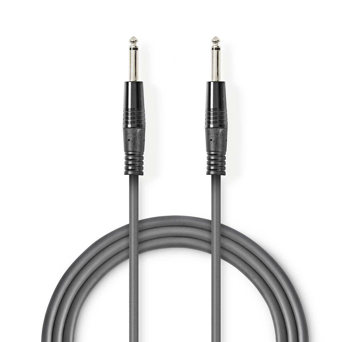 Nedis 6.35mm Mono Jack to Jack Plug Male 1/4\" 6.35mm Audio Cable Lead 1.5m