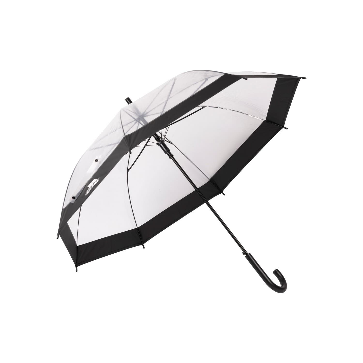 Trespass Unisex Adult Rainfall Clear POE Stick UmbrellaOne Size Black TP7042