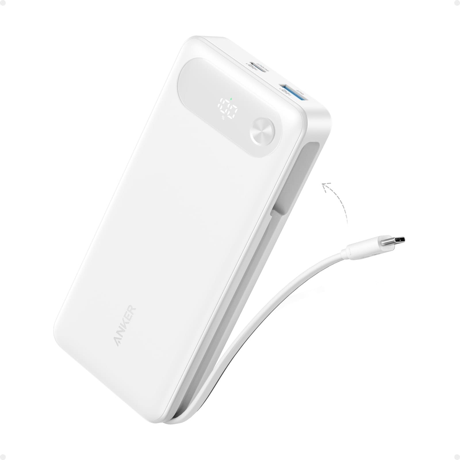 Anker Power Bank| 20,000mAh Laptop Portable Charger with Built-in USB-C White