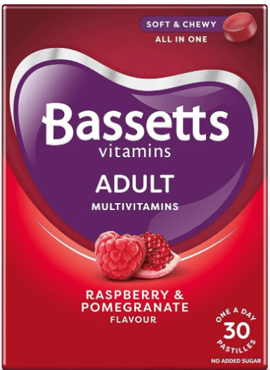 Bassetts Adult Multivitamins Raspberry and Pomegranate Flavour - 30 Pastilles