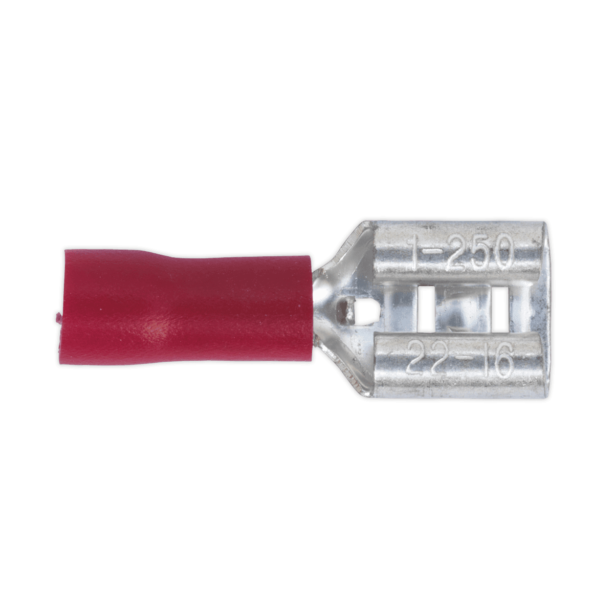 Sealey Push-On Terminal 6.3mm Female Red Pack of 100 - RT21