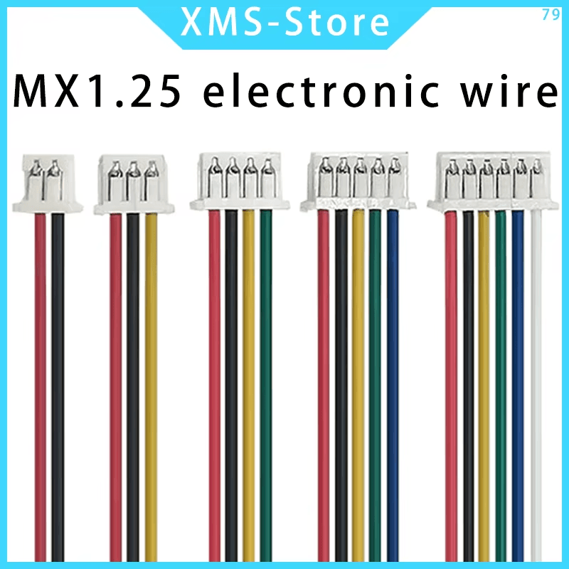 10Pcs JST MX 1.25mm Connector 2-12 Pin 28AWG Wire Cable Plug 10-30cm RC Battery