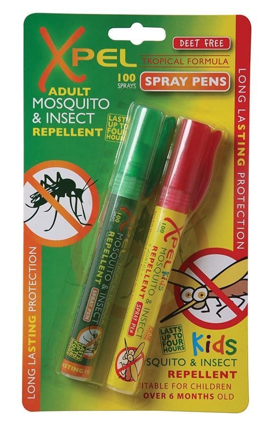 Xpel Adult and Kids Mosquito and Insect Repellent Travel Spray Pens Tropical Formula
