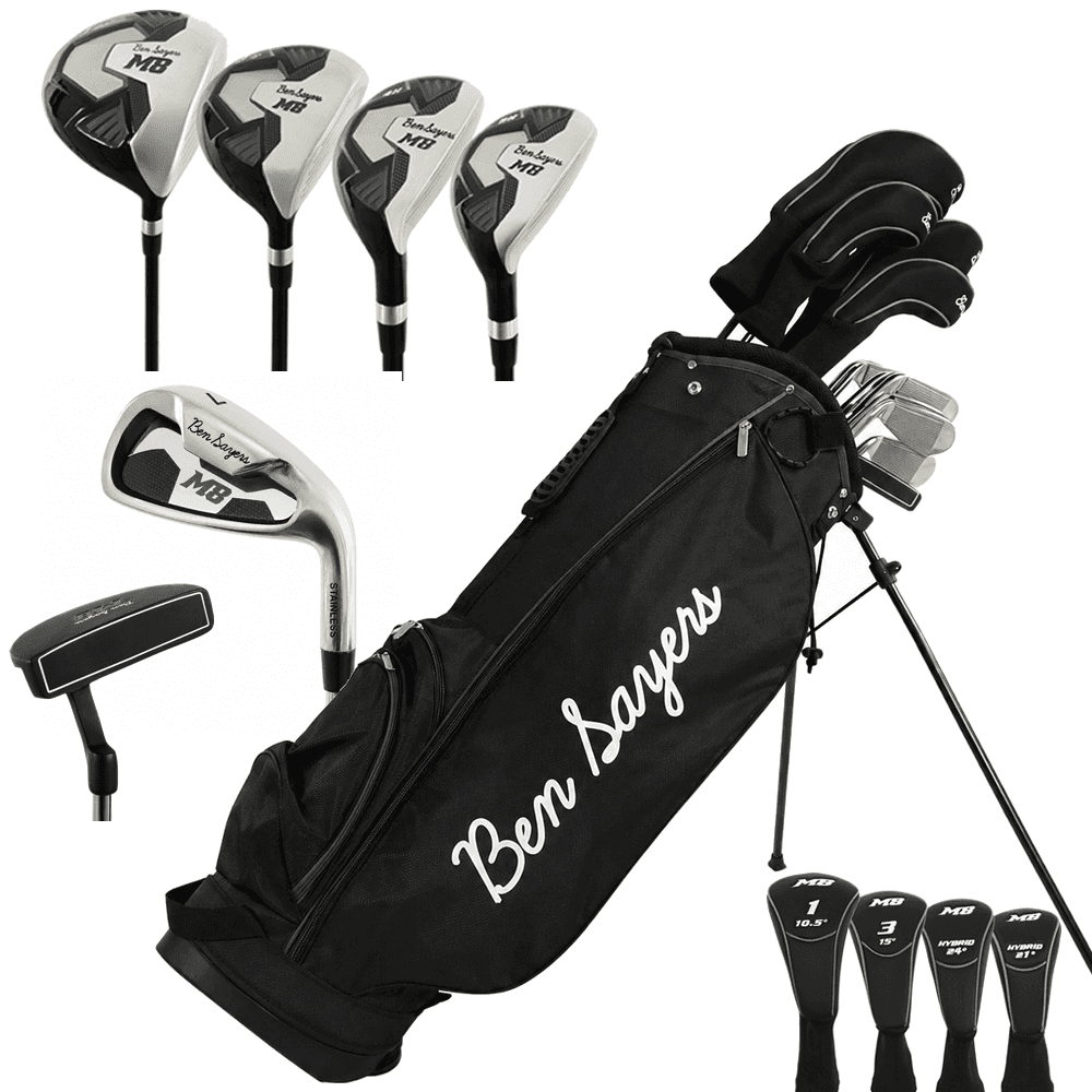 Ben Sayers M8 Golf Clubs Full Set MRH Graph/Steel Shafts| Black/Grey Stand Bag