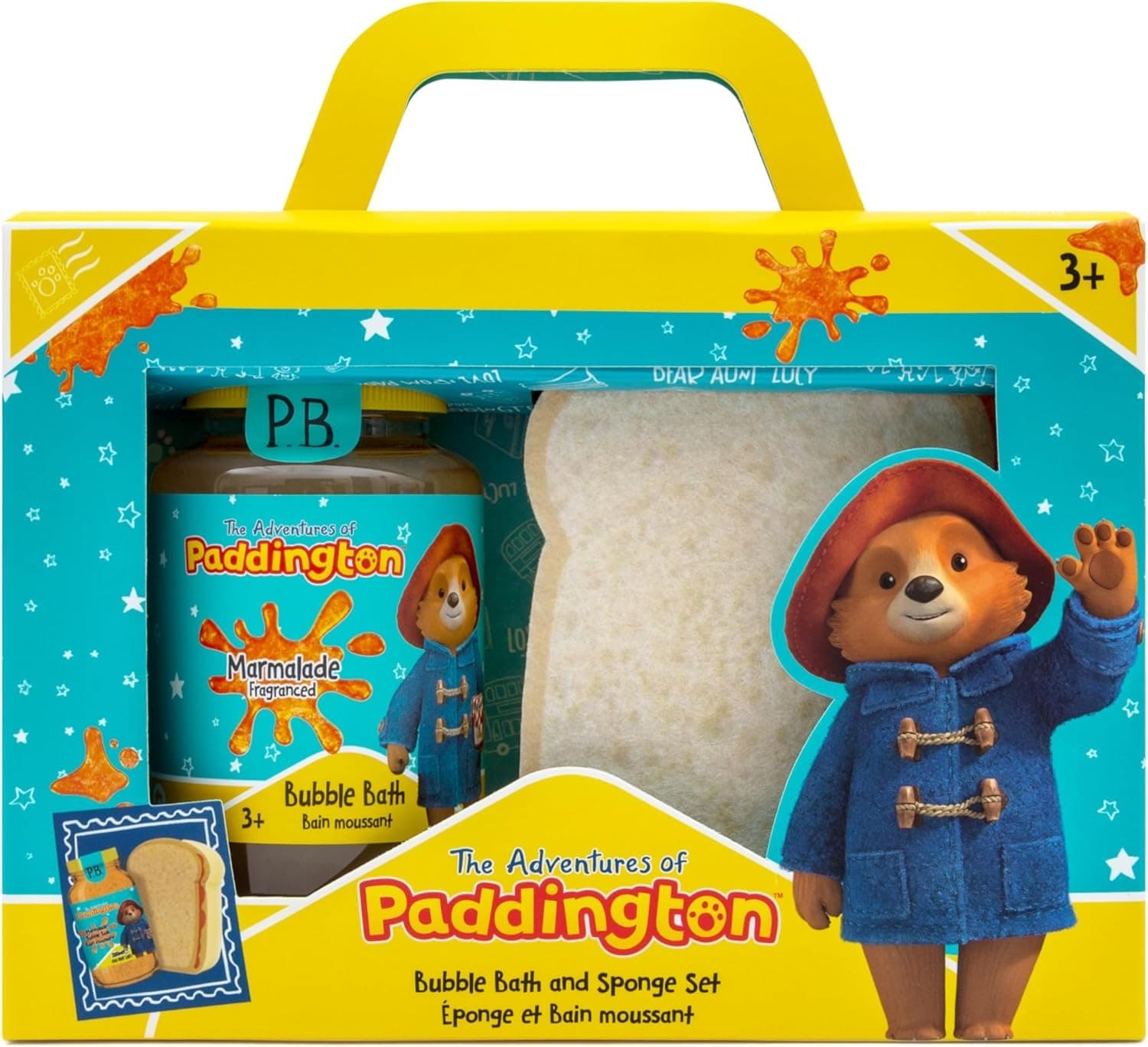 Paddington Bear Marmalade Sandwich Bath Gift Set Bubble Bath 200ml and Sponge Kids