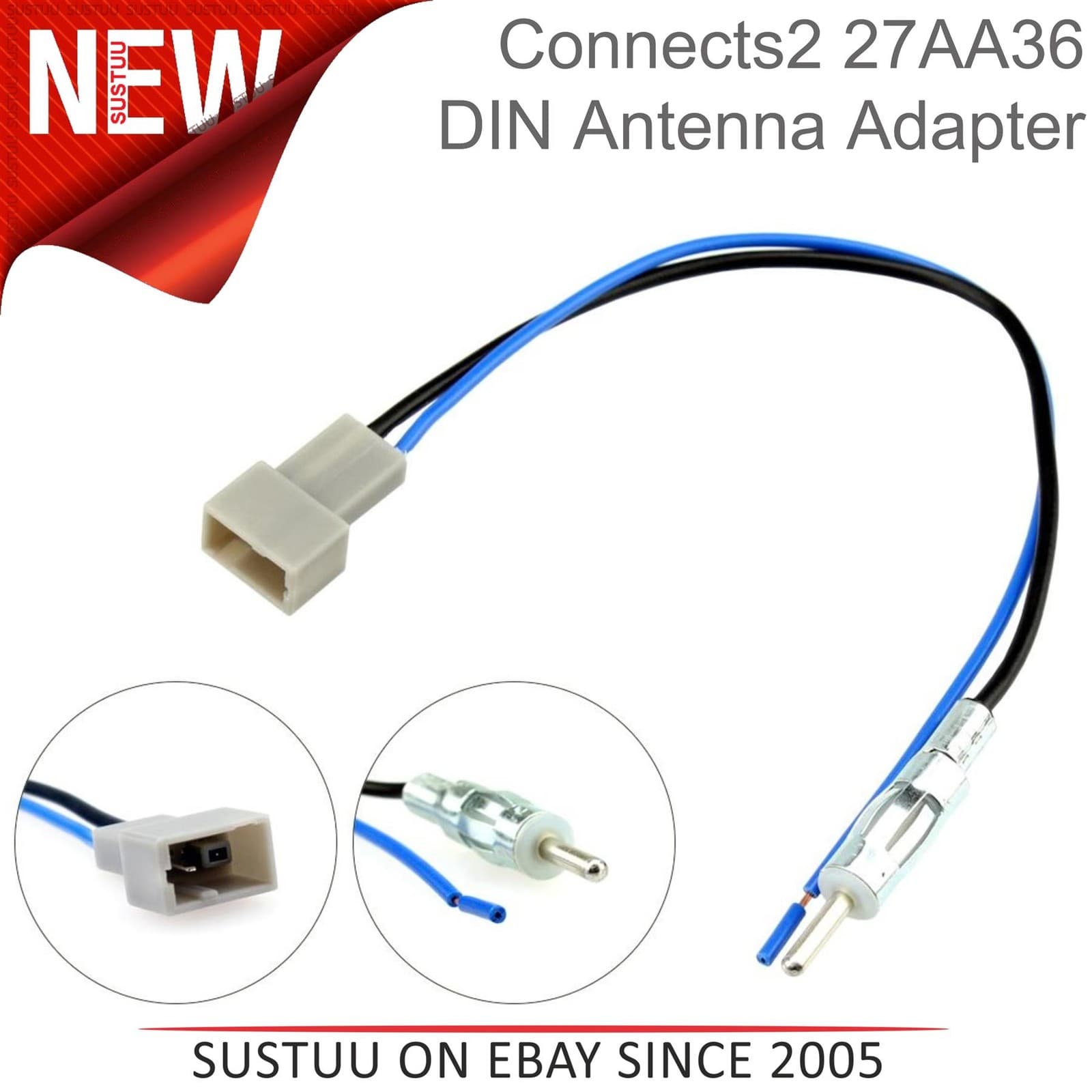 C2 Car Stereo Radio DIN Aerial Antenna Adapter│For Honda Civic/City/Swift/Jazz