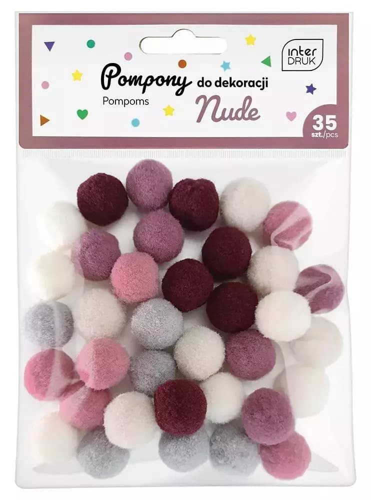 5902277337245 Pompony do dekoracji 35 sztuk Nude Interdruk