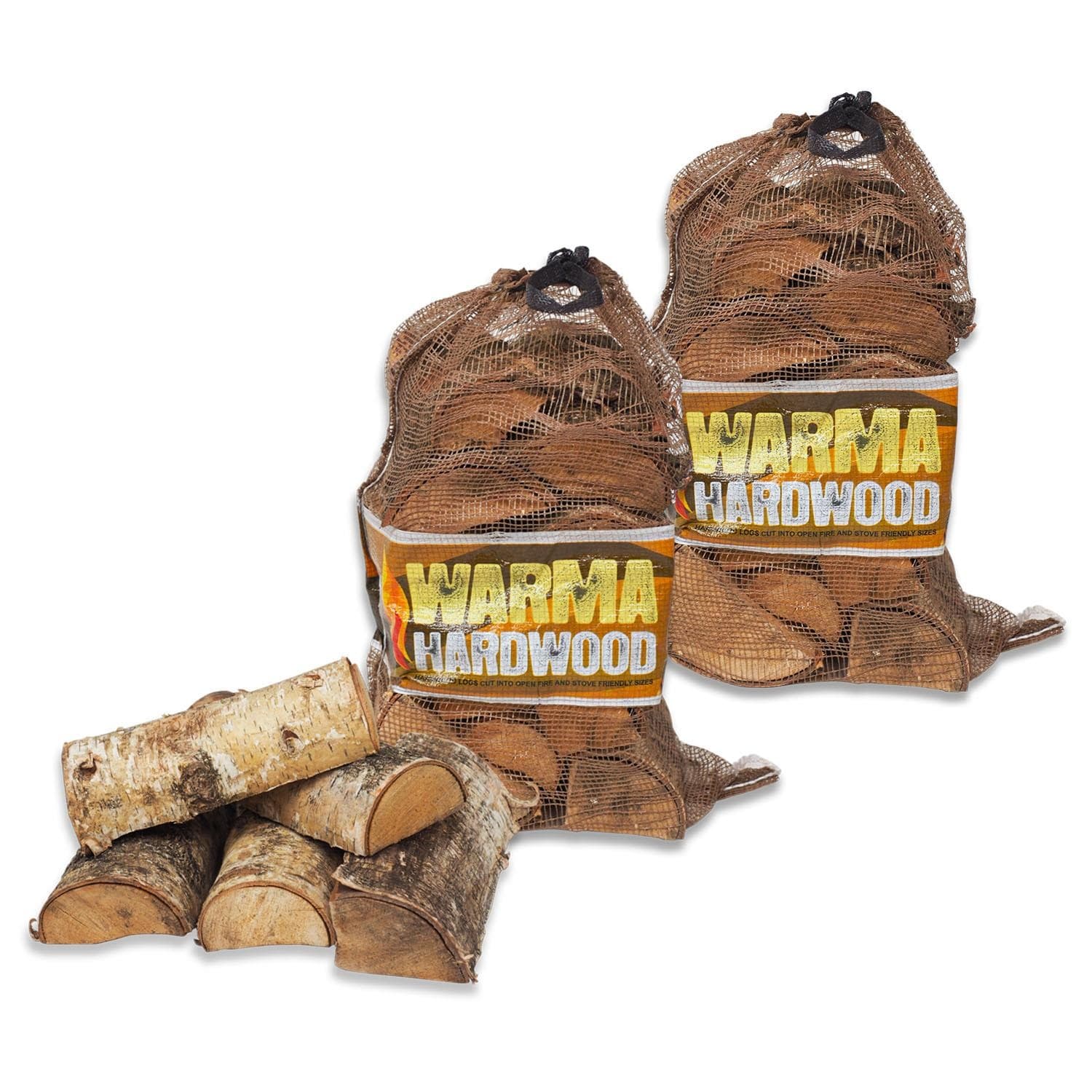 2 x Nets Warma Kiln Dried Hardwood Firewood Logs Open Outdoor Fire Stove Wood