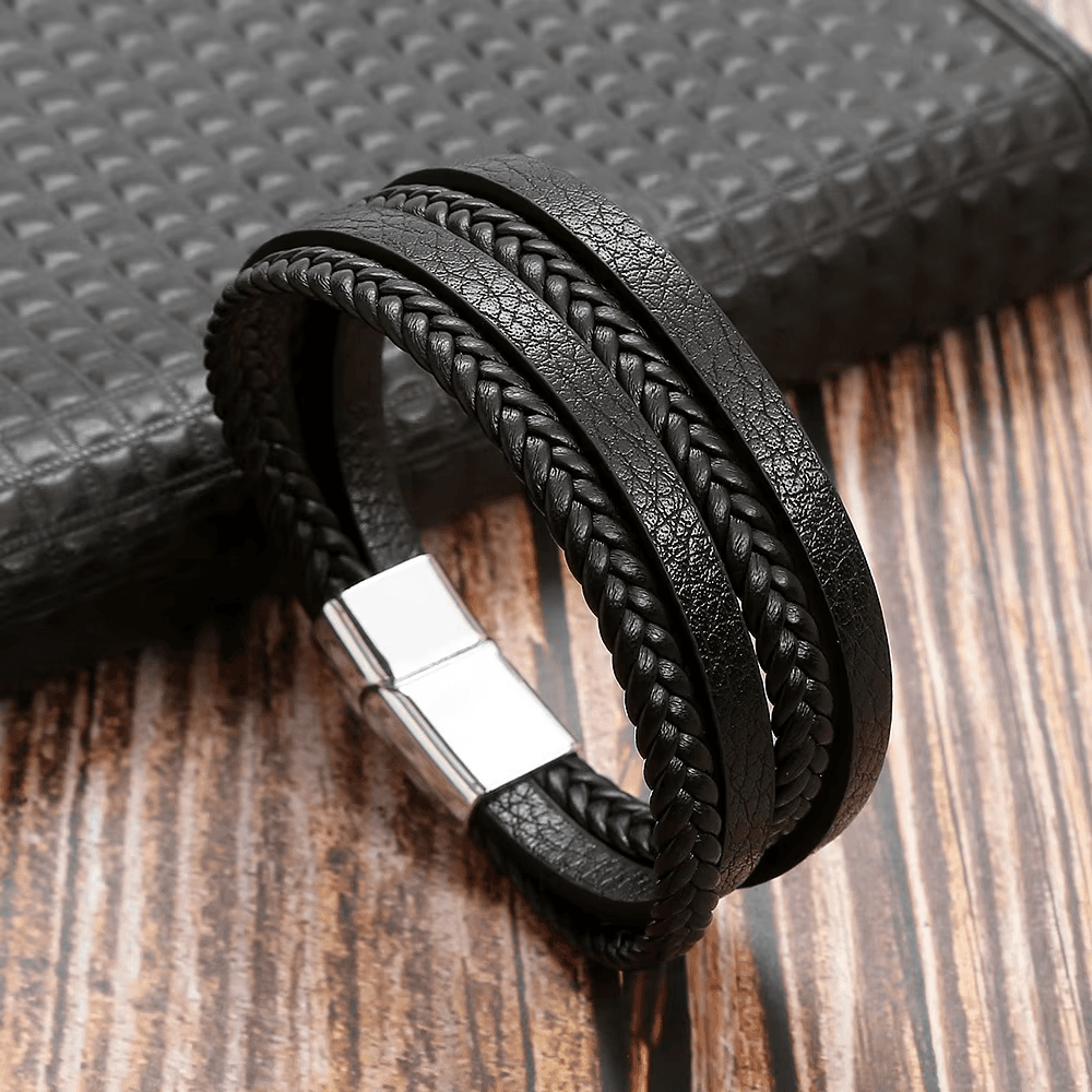 New Design Multilayer Hand Woven Genuine Leather Bracelets and Bracelets Men'S A
