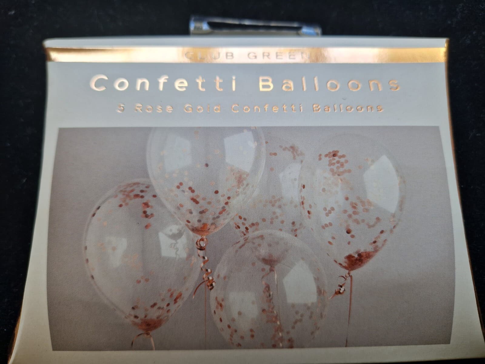 Party - Confetti Balloons - 5 Rose Gold Confetti Balloons