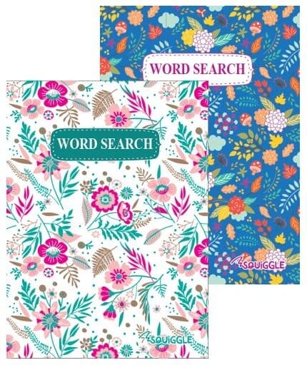 A5 Floral Wordsearch Book Travel Size For Adults and Older Children Puzzle Books