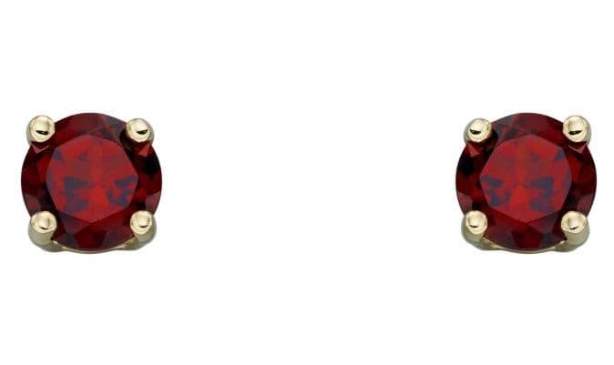Elements Gold GE2326 9k Yellow Gold Red Garnet January Jewellery
