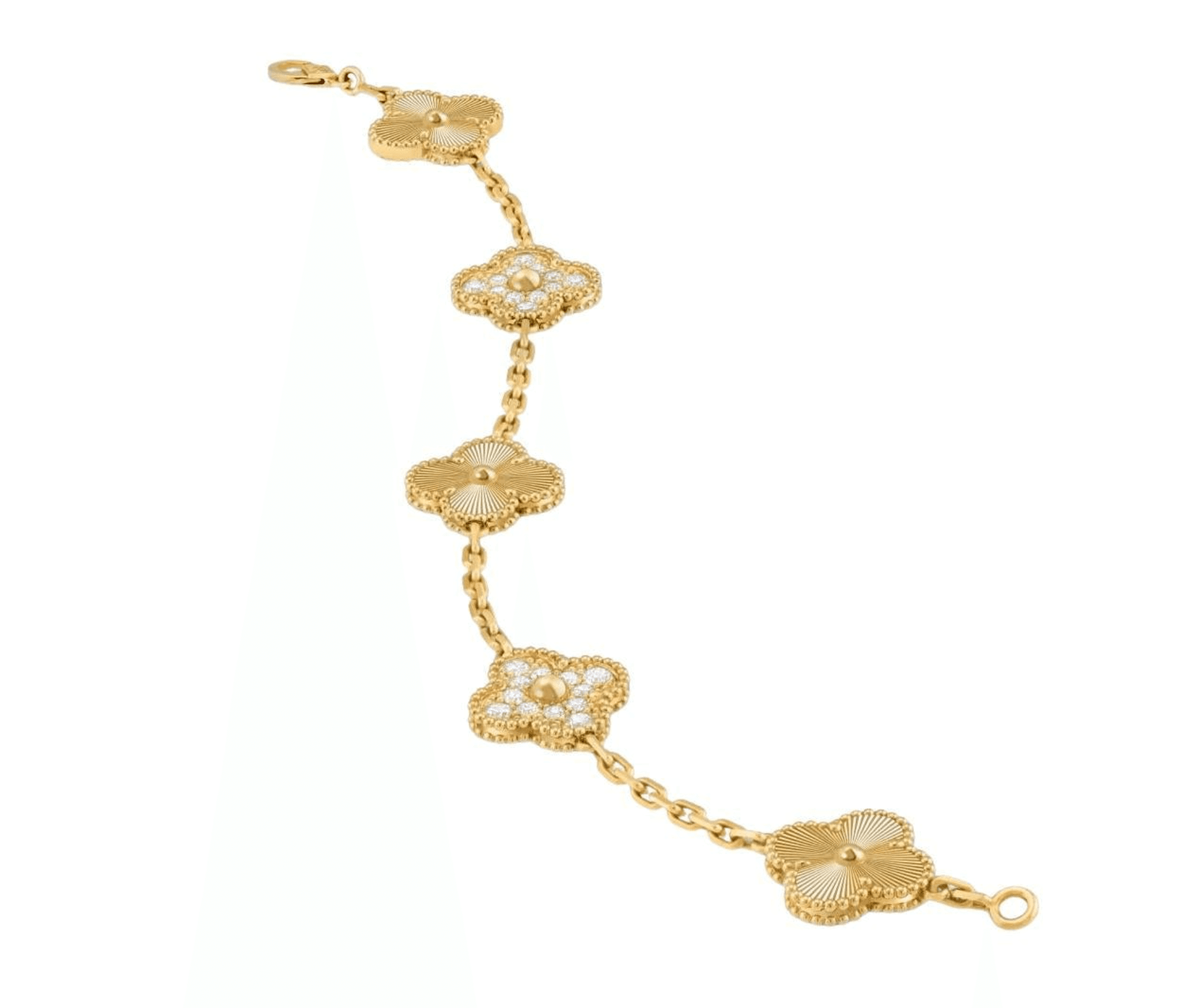 Van Cleef & Arpels Vintage Alhambra Yellow Gold And Diamonds Bracelet