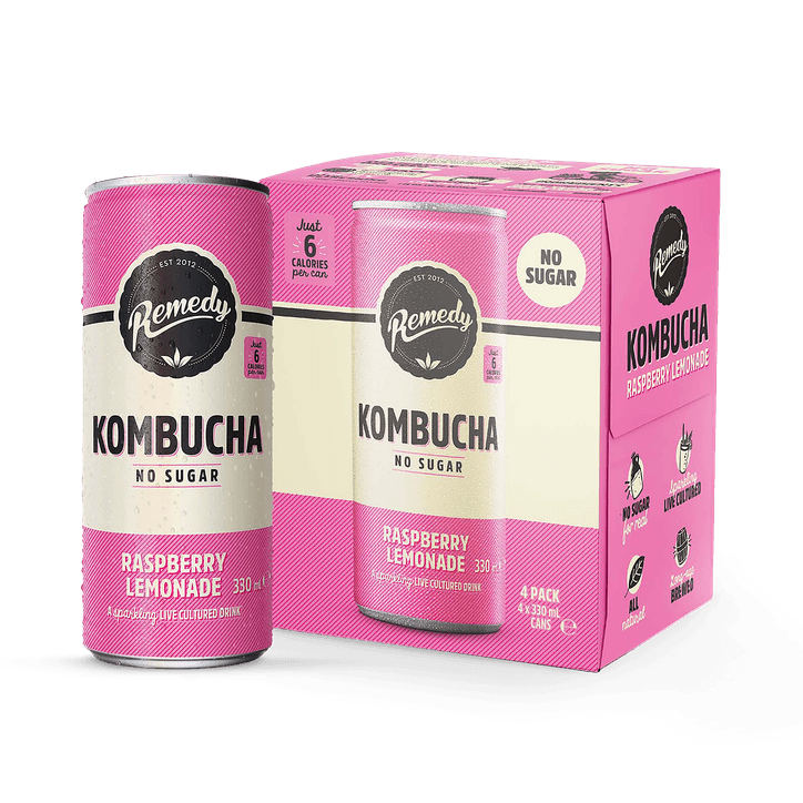 Remedy Kombucha Raspberry Lemonade 4 x 330ml
