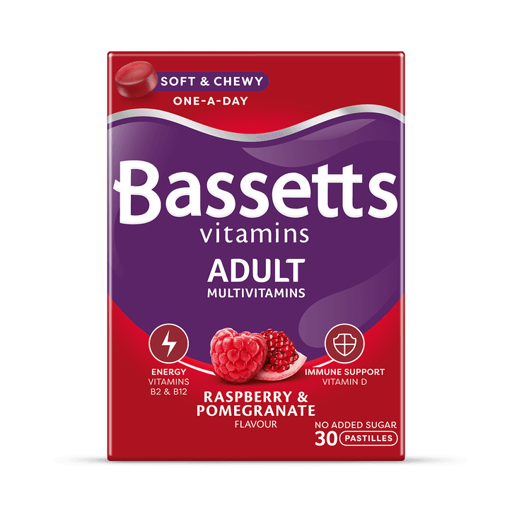 Bassetts Vitamins Adult Multivitamins Raspberry & Pomegranate 30 Pastilles