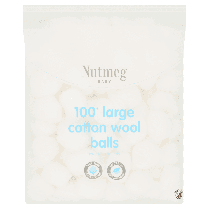 Nutmeg Cotton Wool Balls 100 Pack