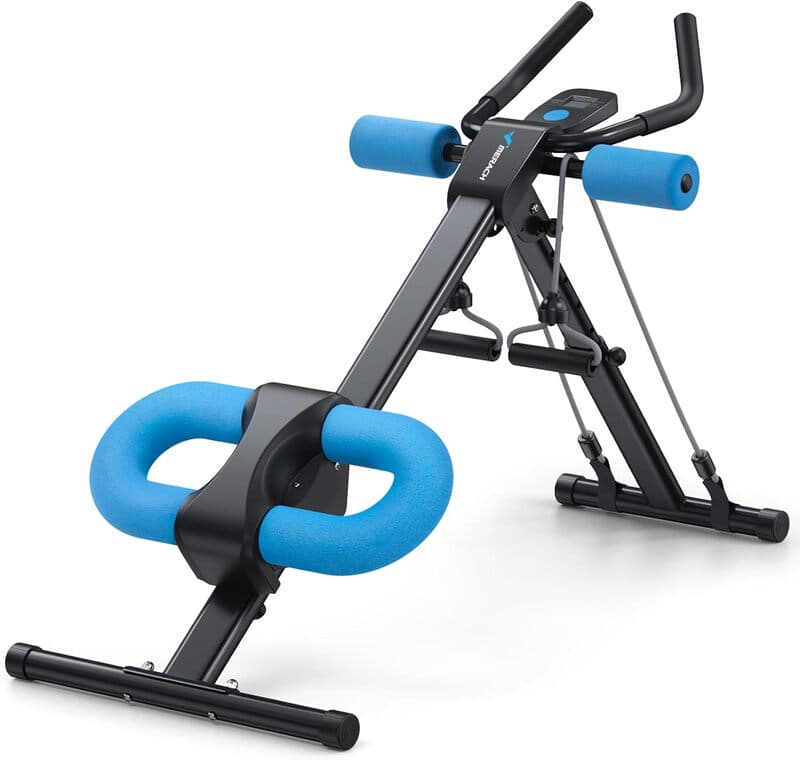 Merach Ab Machine, Abs Workout Equipment, Adjustable Ab Trainer Machine for Abs Workout at Home Gym, Foldable, Knee Protection Blue