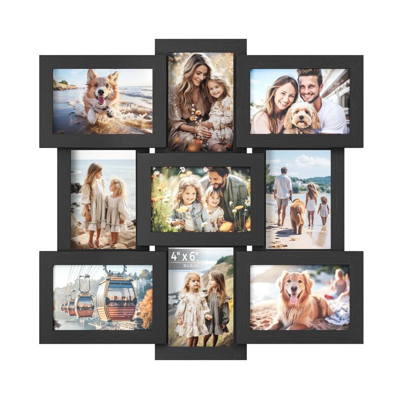 Photo Frame 9 Window Black 47.4x47.0x1.8cm