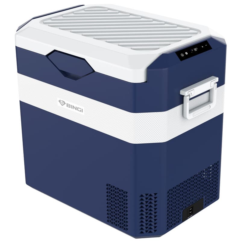 BINGI Camping Fridge 38L,Car Fridge Freezer Portable Refrigerator 12V/24V DC & 100-240V AC For Campervan,Lorry,Boat,travel,Picnic and Home Use, -18℃