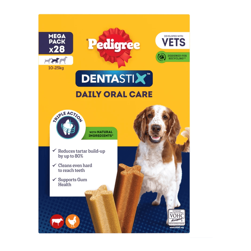 Pedigree Dentastix Daily Oral Care 10-25g 28 Sticks 4 x 180g (720g)