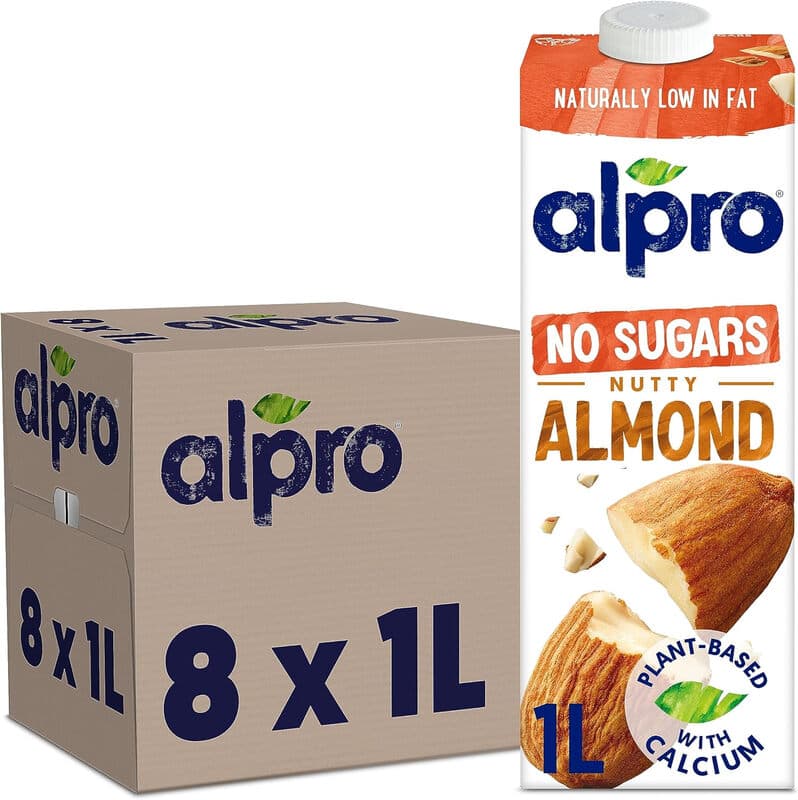 Alpro Almond No Sugars Long Life Drink 8 x 1L