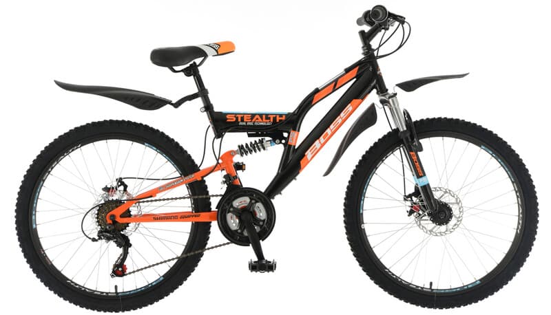 Boss Kids Mountain Bike Stealth Black/Orange 24"