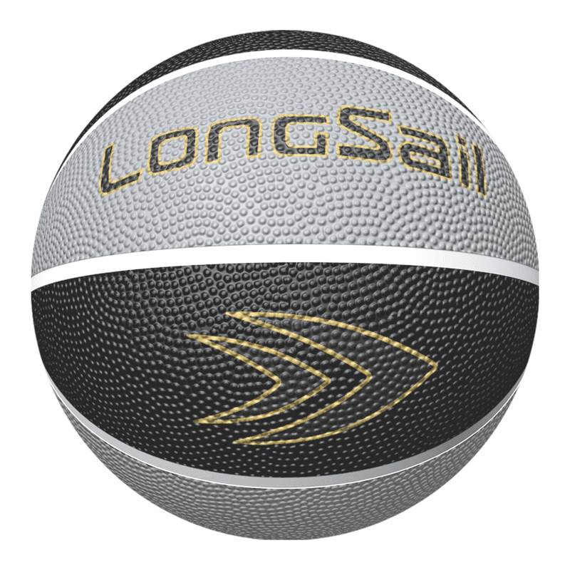 LONGSAIL Professional Competition-Grade Size 3 Basketball, 22 in, Black/Gray Two-Tone, Non-Slip Wear-Resistant Rubber