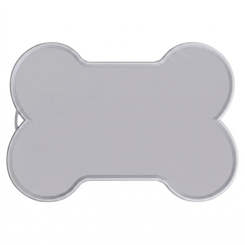 Blinkit 014-1 Bone-Shaped Pet Food Mat/Dog Splash Mat, Large Silicone Material, Widened and Thickened Edges, Waterproof and Food Overflow Prevention,