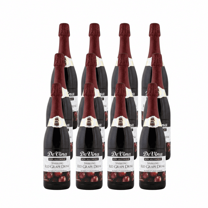 DeVina Sparkling Red Grape Drink 12 Bottles