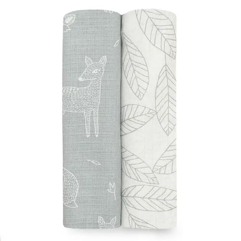 aden + anais™ Essentials Silky Soft Muslin Swaddle 2 Pack Woodsy