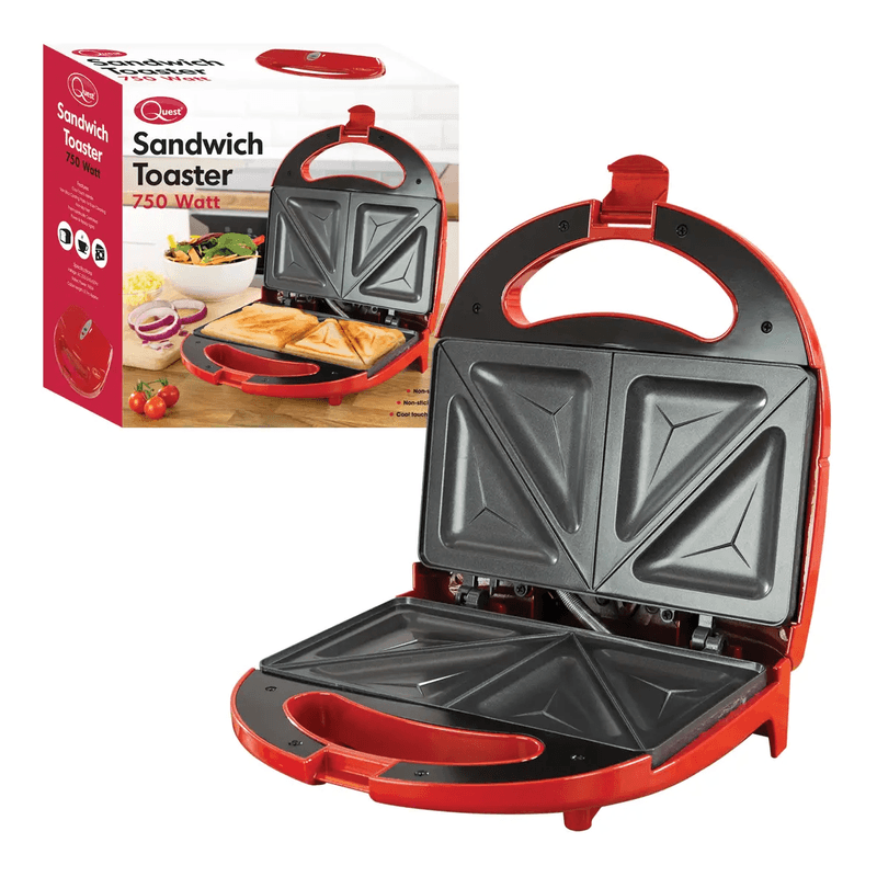 Quest Sandwich Maker Red, Lights, Easy, Non, Power, Kitchen, Sandwich – 35149