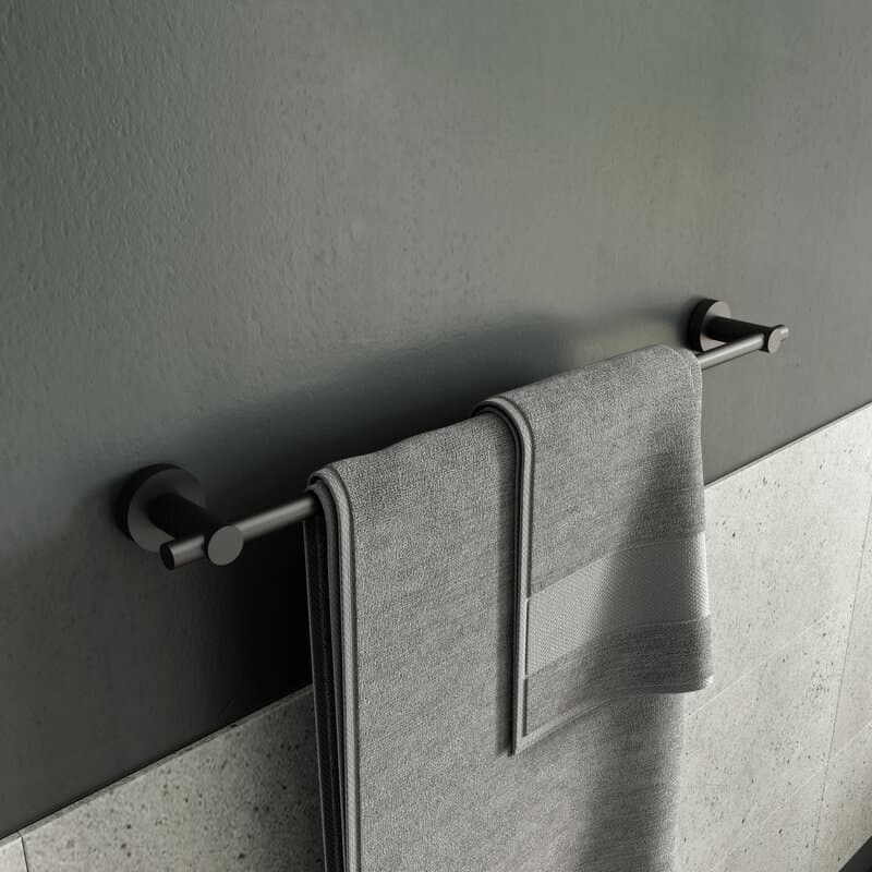 Croydex Epsom Flexi-Fix Towel Rail - Black