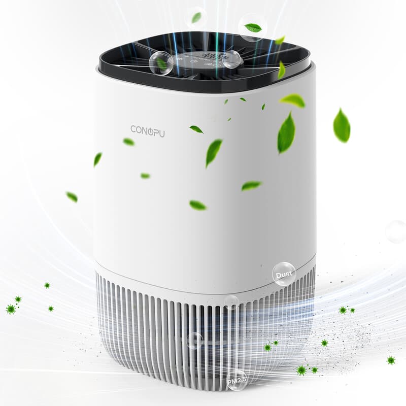 CONOPU HEPA Air Purifier with Fragrance, 3 Modes, 24H Timer, Removes Smoke, Pollen, Pet Dander & Hair, Portable for Bedroom and Living Room