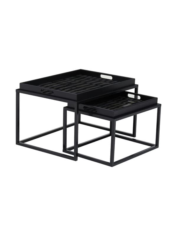 Interiors by Premier Side Tables Nested Celina Square Black