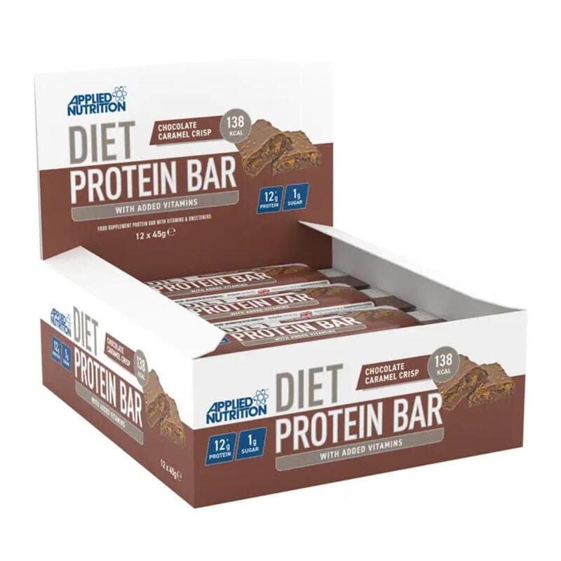 Applied Nutrition Diet Protein Nutrition Bar Caramel Crispy Flavour - 12 x 45g