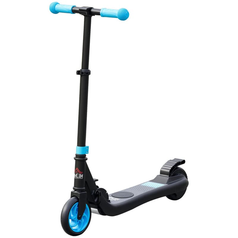 HOMCOM Kids' Electric Scooter: Foldable, Adjustable Height, 8 KM/H, 6 KM Range, 5kg Lightweight Sky Blue Ride
