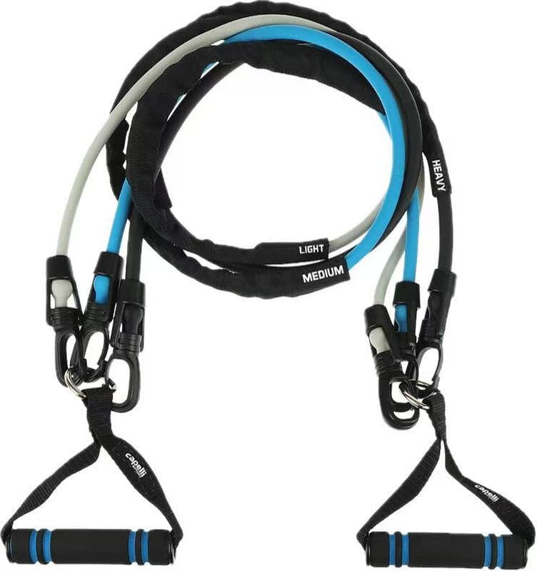 Capelli Sport 3 in 1 Resistance Band - - Latex 120cm easy-adjust clips to add or remove bands for desired resistance levels,Foam handles,Ideal for