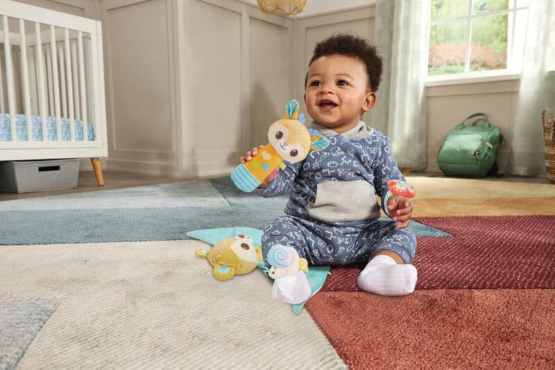 Vtech Baby Forest Friends First Discoveries Set Sensory Gift with Comforter & Rattles for Newborns