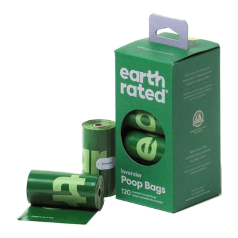 Earth Rated Poo Bags 120 Bags on 8 Refill Rolls Lavender Scented