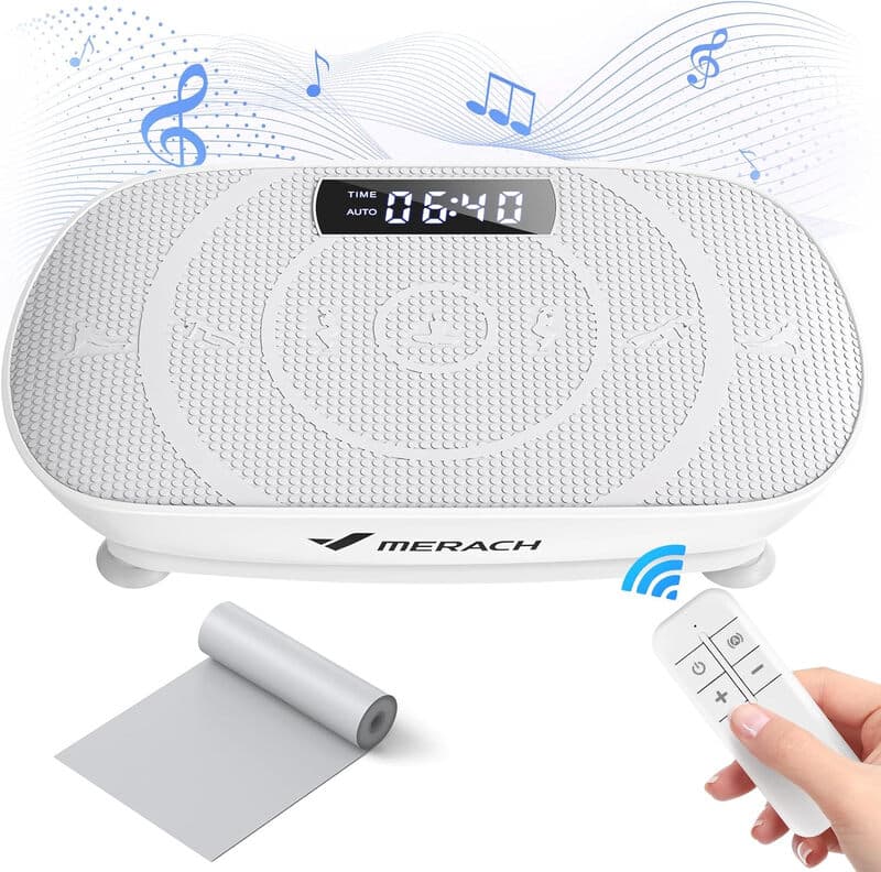 Merach Vibration Plate, Whole Body Workout Powerful Quiet Vibration Plate Exercise Machine for Weight Loss and Shaping, Auto or Manual Speed Control,