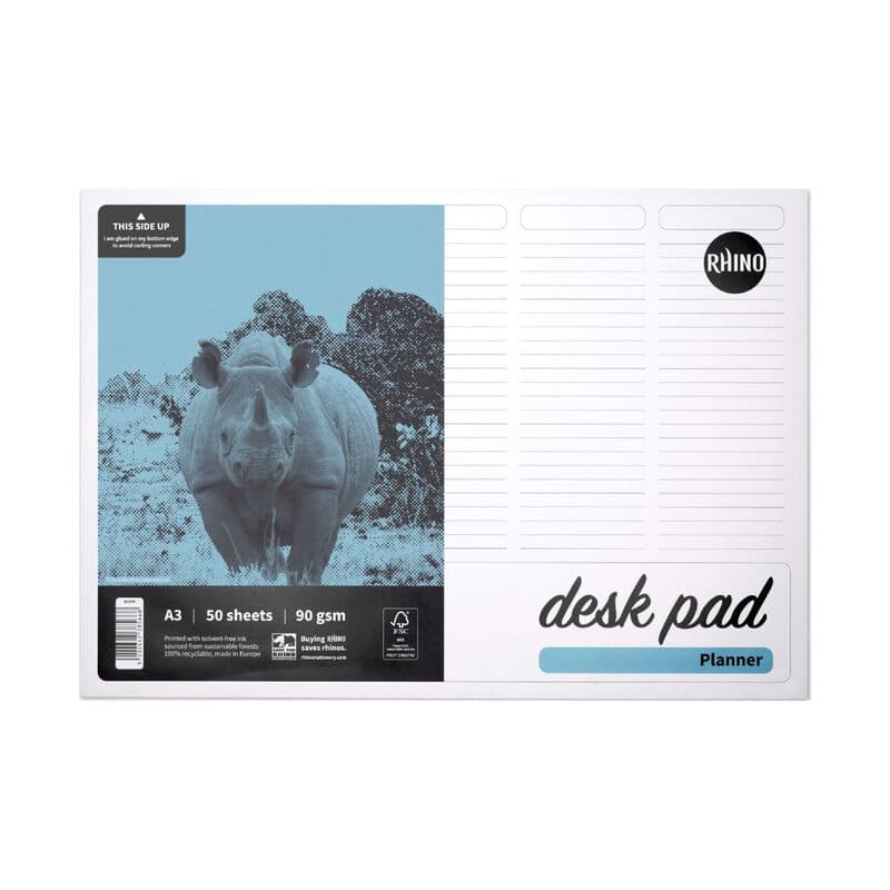 Rhino A3 Desk Pad Planner 90GSM 50 Sheets