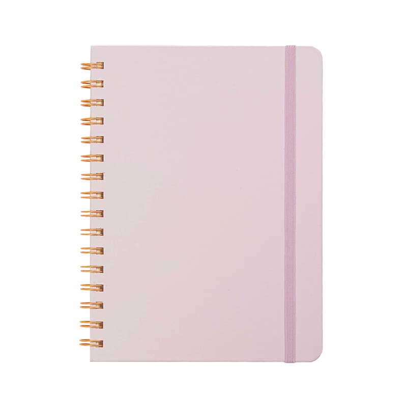 Jubiluu A5 Hardcover Spiral Lined Notebook - 96 Sheets (100g offset paper), with Elastic Band - Classic Cream Ruled Journal for Writing, School,