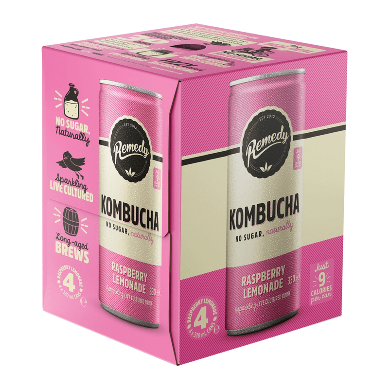 Remedy Kombucha Raspberry Lemonade 4 x 330ml