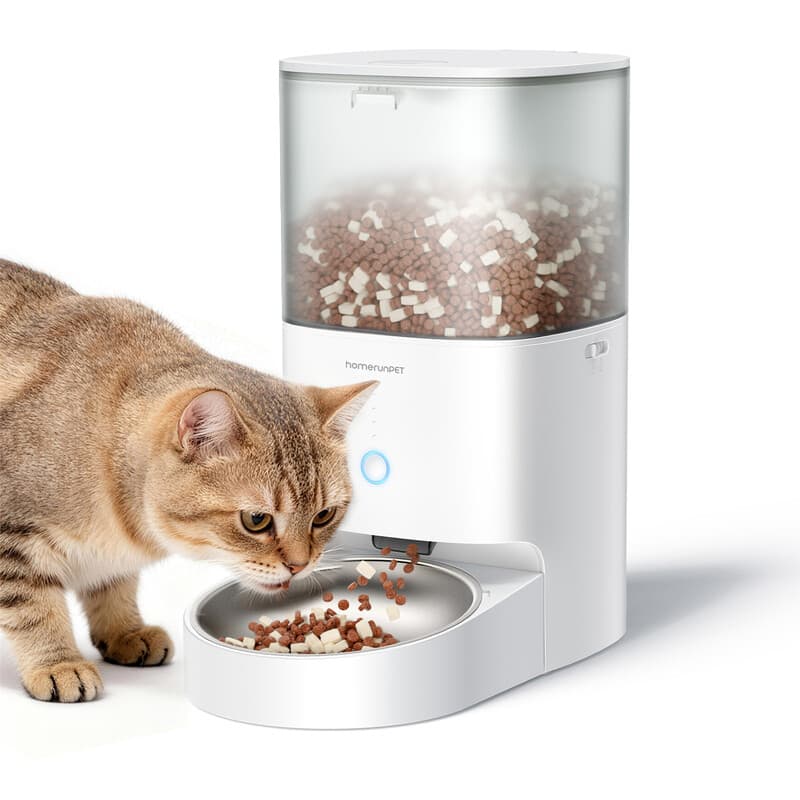 homerunPET - Pet Feeder - Stainless Steel 304 Bowl - Mobile App Control,6-Month Battery Life,Triple Freshness Lock