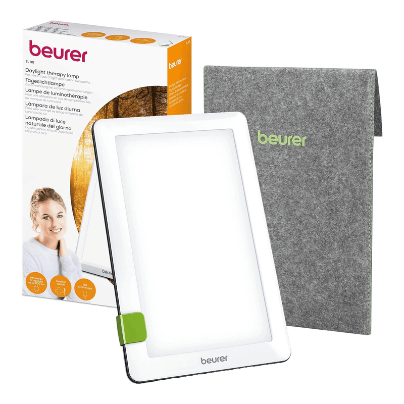 Beurer TL30UK SAD Lamp & Daylight Therapy Light, 10,000 Lux UV-Free LED with Adjustable Stand and Travel Bag