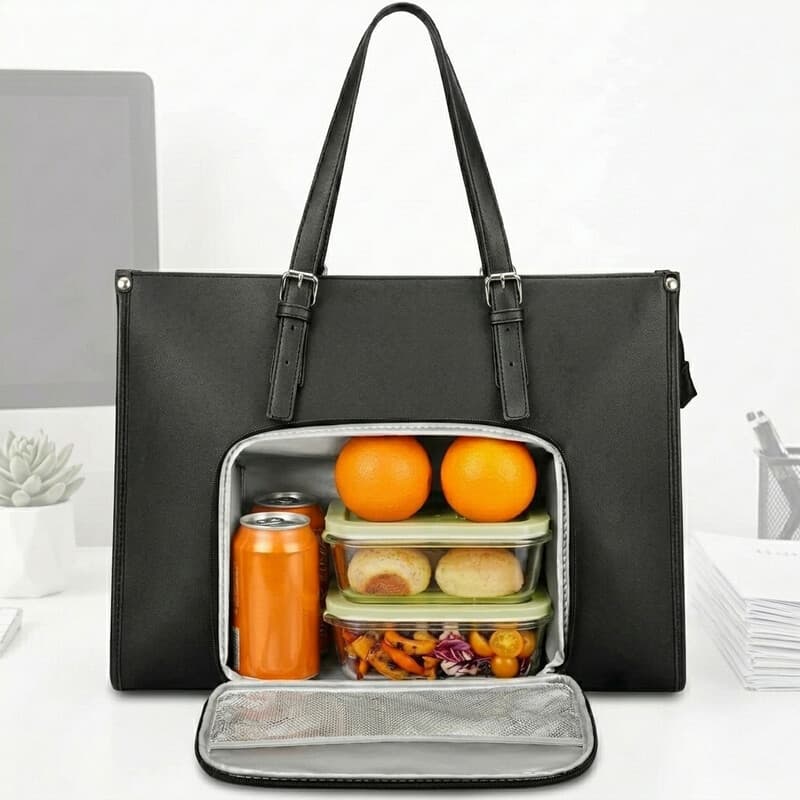 Laptop Bag Women with Insulated Lunch Compartment, Laptop Handbag 15.6 Inch, Work Bag Women Large, Briefcase Waterproof, Shopper Bag