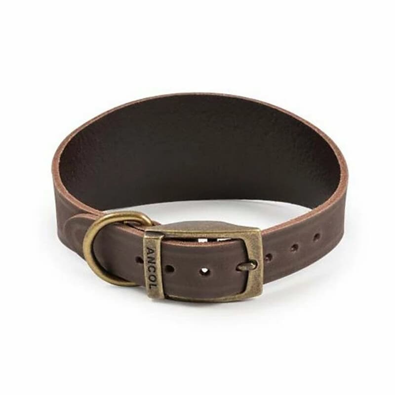 Ancol Timberwolf Leather Collar Sable 45cm