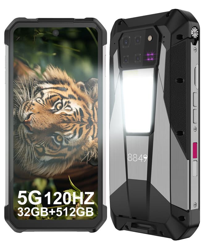 Unihertz Tank 3 Pro 5G Rugged Projector Phone with 23800mAh Battery 32GB+512GB, 6.79inch Android 14 Dual SIM Smartphones Unbreakable, Main Camera