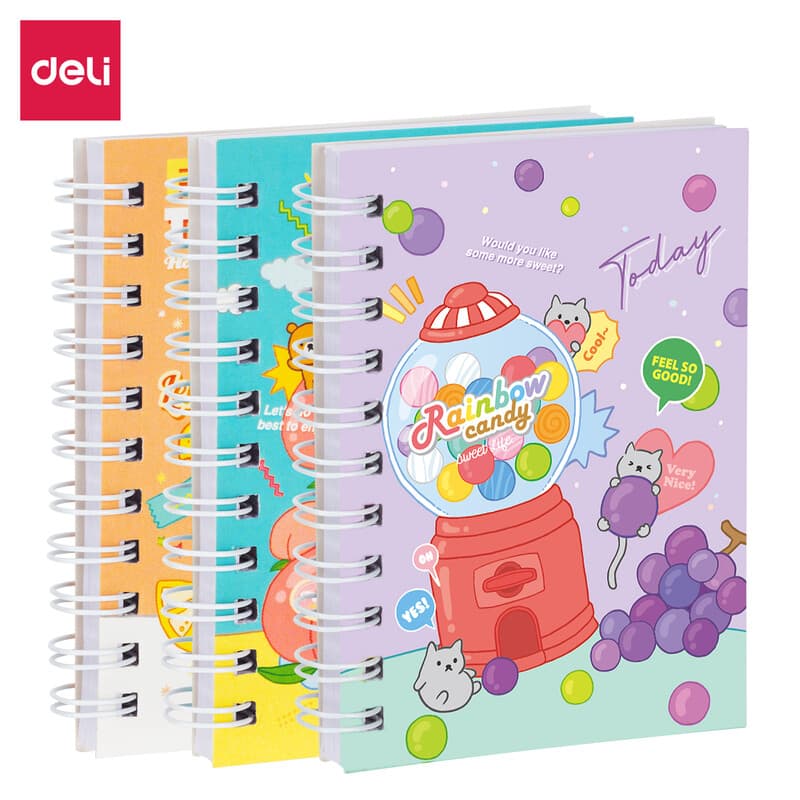 Deli Spiral Notebook, Cute & Compact Design for Easy Carrying, 1-Pack for Journaling, School, and On-the-Go Notes,1pack