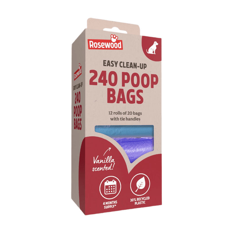 Rosewood Dog Poo Bags with Handles 240 Easy Clean-Up Poop Bags